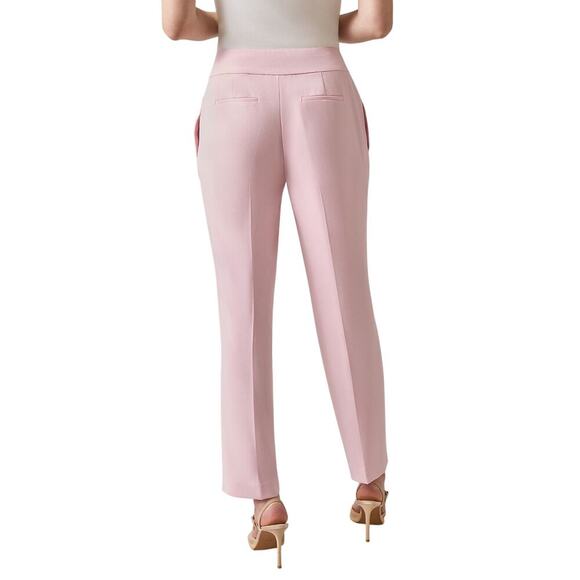 Kasper Harlow Stretch Crepe Dress Pants Women’s 8 Pink NWT Slim Straight Leg - Picture 3 of 13